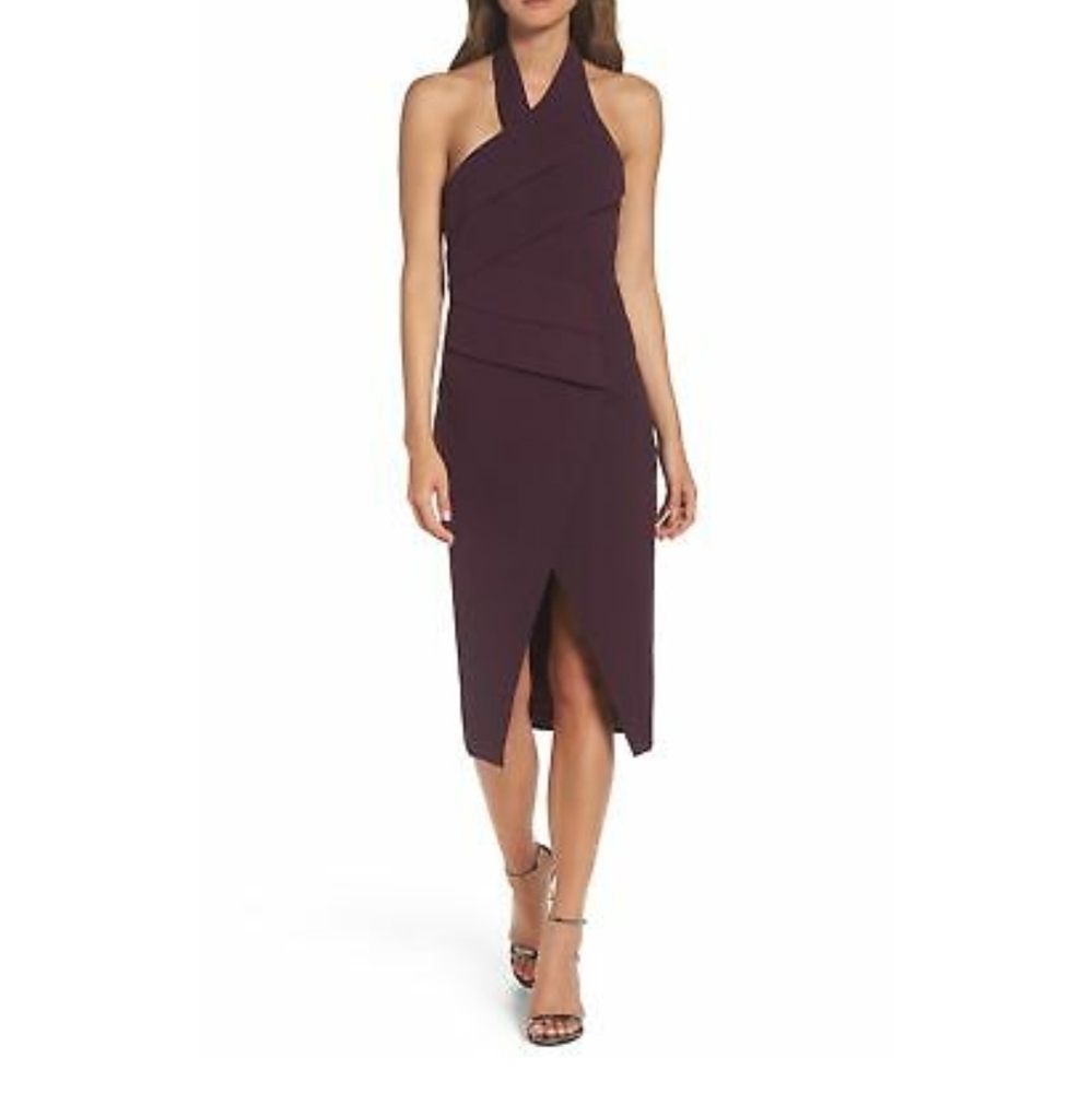 C/MEO Collective Don't Stop Burgundy Midi Dress